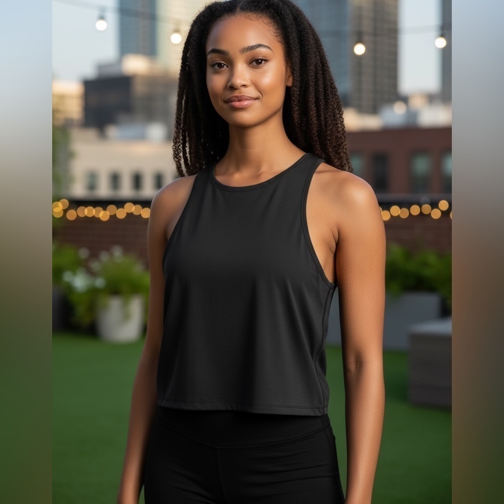 NWT Madewell MWL Form Racerback Crop Top in Dark Nightfall SZ XS
